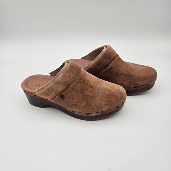 Vionic Kacie Tan Brown Suede Clogs Mules Slip On Womens Sz 6 NEW - Picture 5 of 8